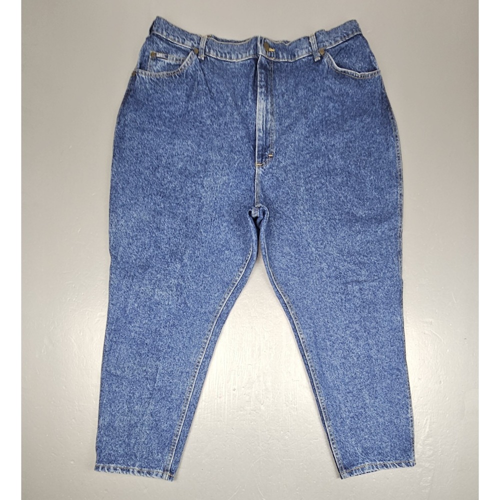 Vintage Lee Mom Jeans Womens 36x26 Dark Stonewash Tapered‎ 90s High Wasted